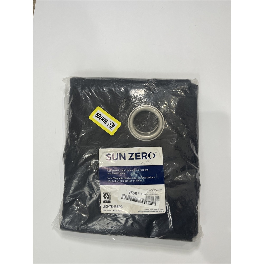 Sun Zero Room Darkening Curtain- One Panel-40x84 Color‎ Black